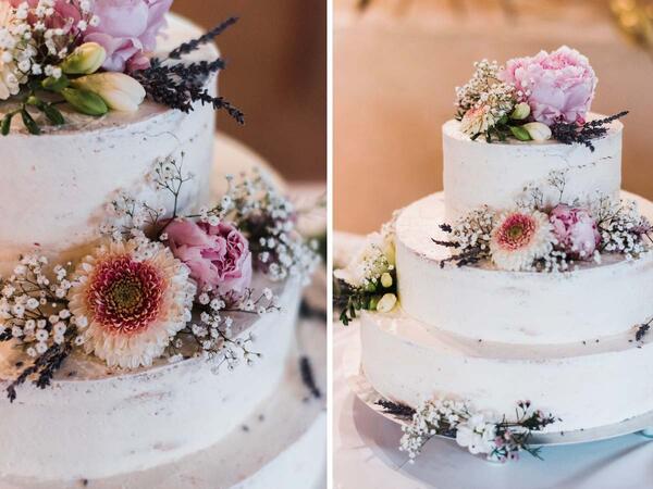 Blumendeko Hochzeitstorte