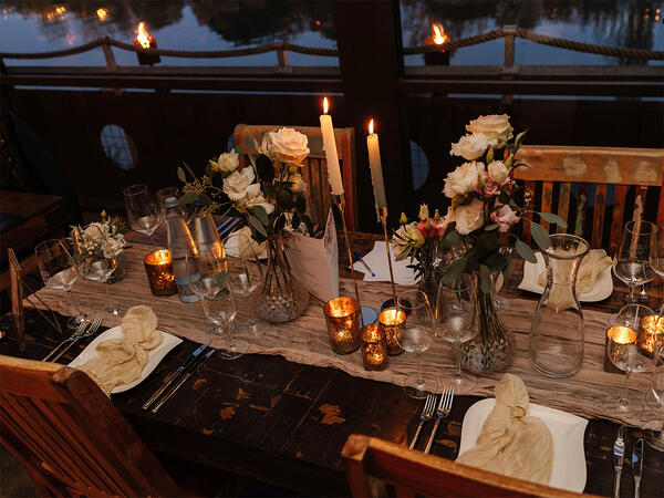 Pastell Deko Riverhouse Wedding Event
