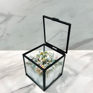 Ringschatulle aus Glas mit schwarzem Rahmen